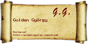 Gulden György névjegykártya